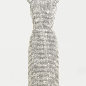 J. Crew Cap-sleeve sheath dress in metallic tweed